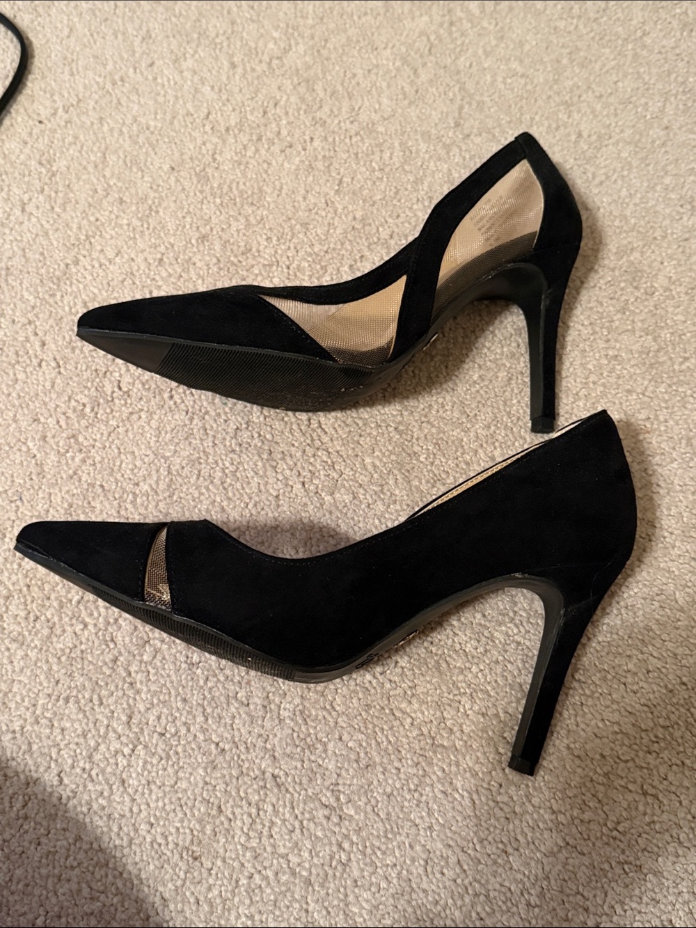 Black Pointed-Toe Suede Pumps - Women's Dress Heels